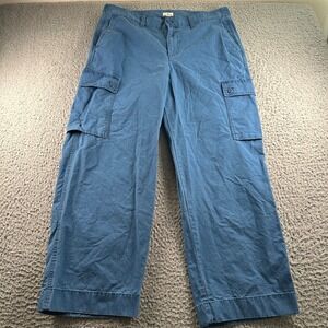 JCrew Cargo Ripstop Pants Mens 32 Blue Baggy Utility Pocket Skater Workwear